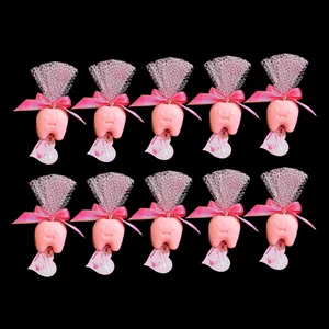 شمع مدل دندان دخترانه طرح گیفت بسته ۱۰ عددی