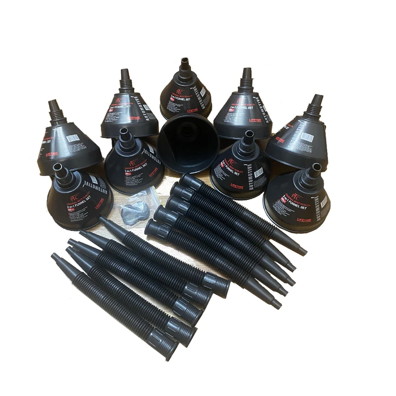 قیف خرطومی خودرو پی تی سی مدل 2in 1 Funnel  بسته ده عددی