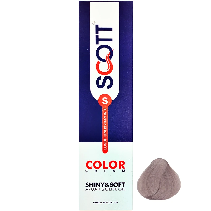 رنگ مو اسکاتس سری CENERE شماره C8 حجم 100 میلی لیتر رنگ بلوند دودی خیلی روشن