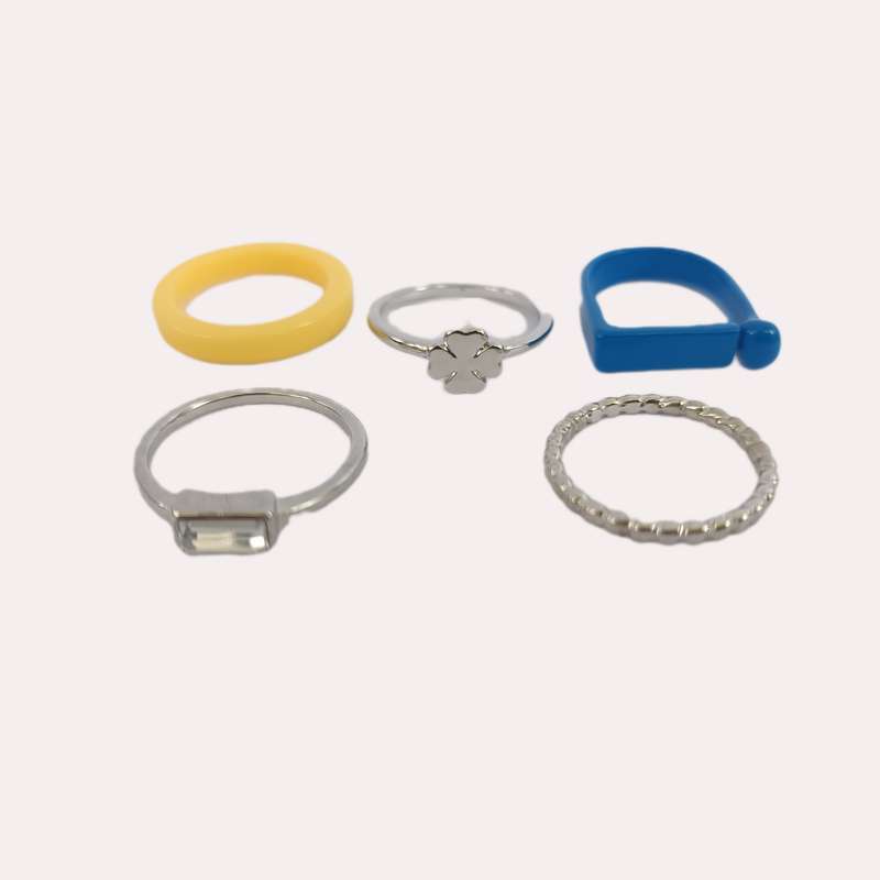 انگشتر زنانه مدل تک بسته 5 عددی