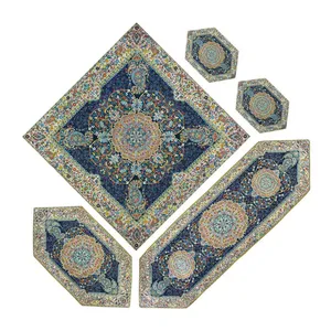 ست 5 تکه رومیزی ترمه طرح افشار