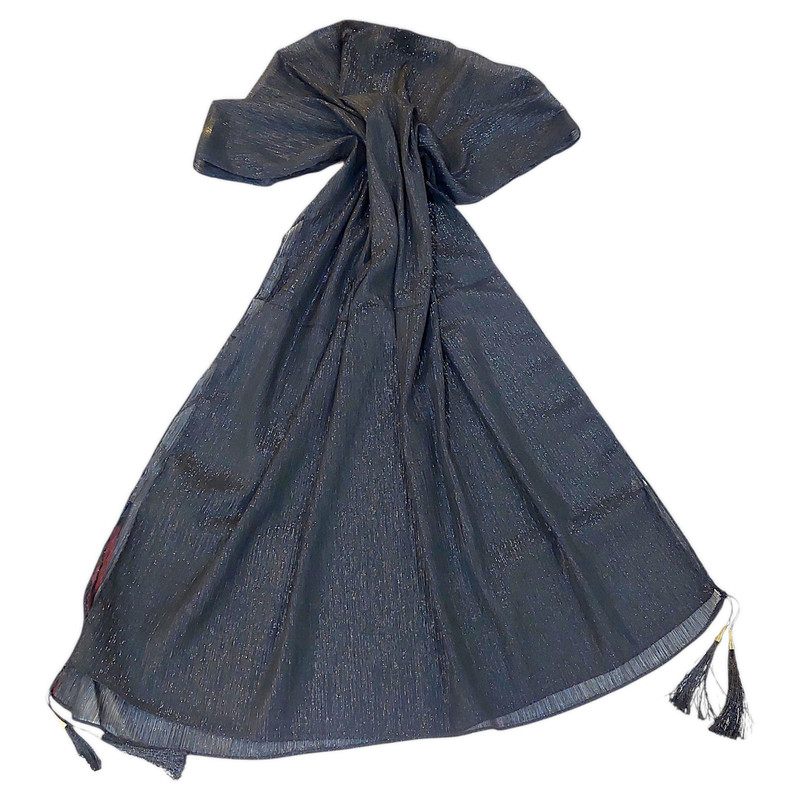 شال زنانه مدل حریر تمام لمه منگوله‌دار