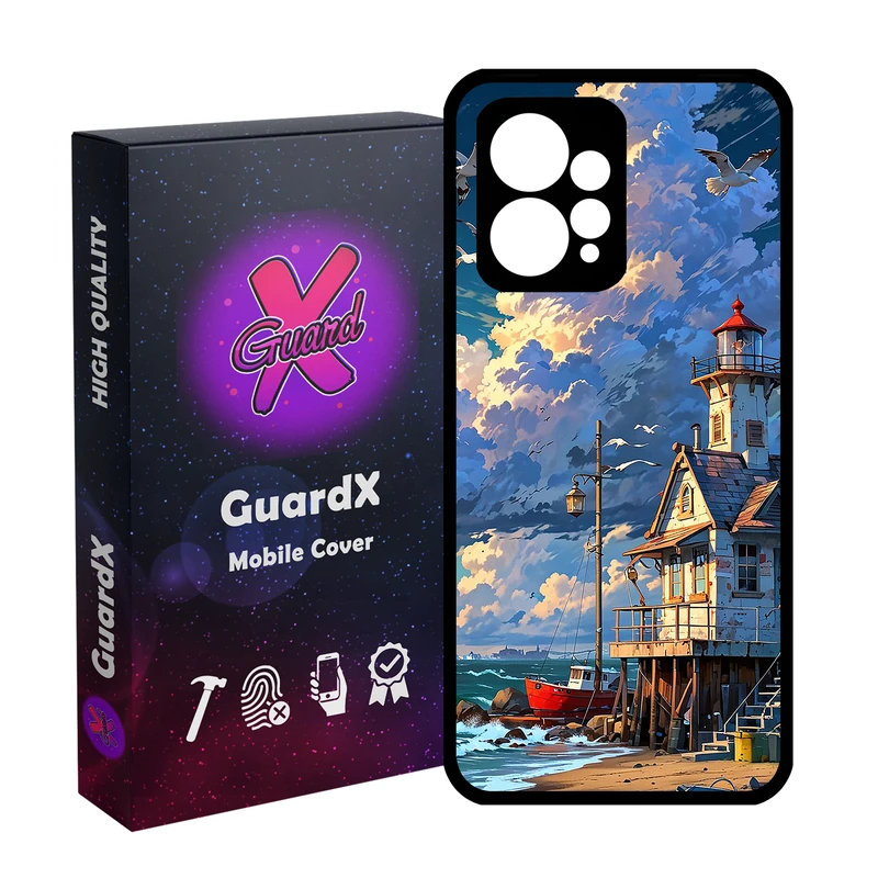 کاور گارد ایکس طرح ساحل دریا مدل Glass10773 مناسب برای گوشی موبایل شیائومی Redmi Note 12 4G