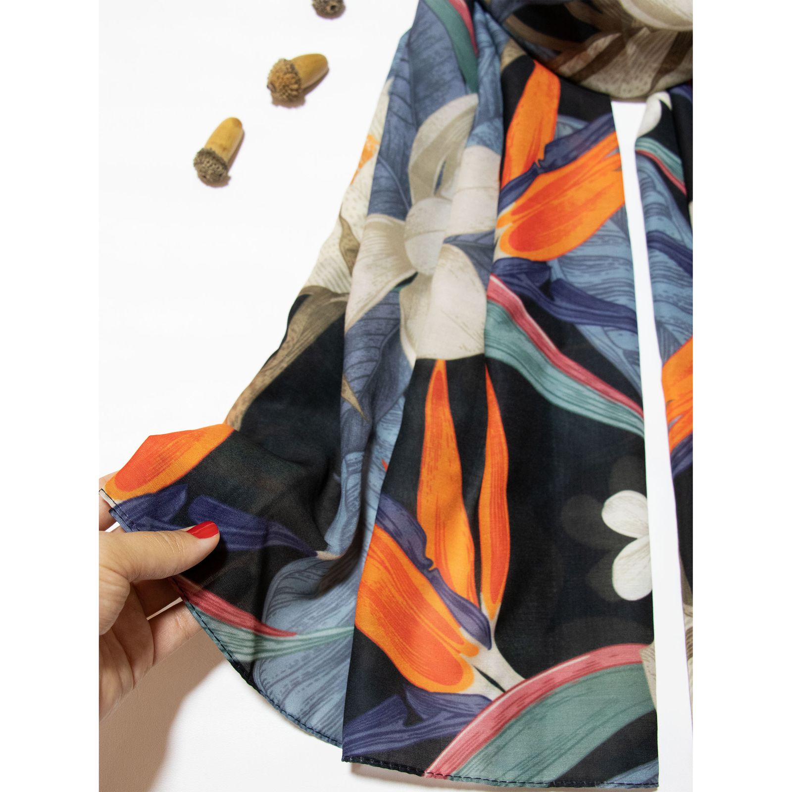 شال زنانه مدل تابستونه نخی طرح هاوایی پرنده بهشتی کد ana-1413 -  - 9