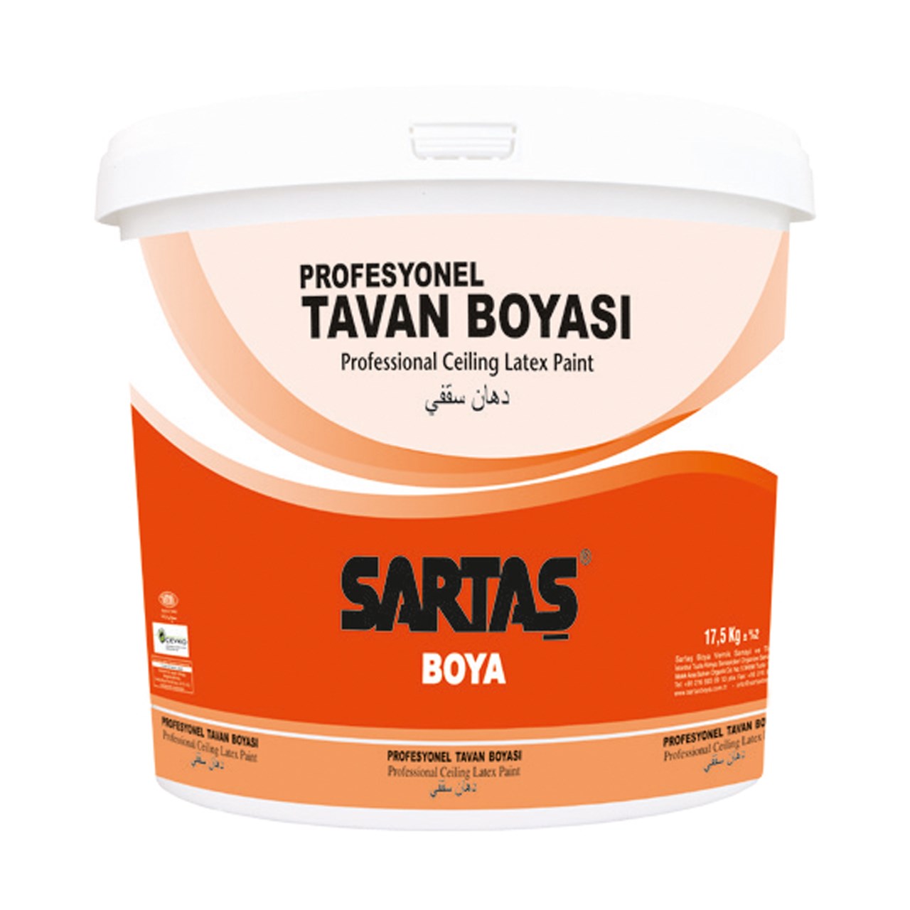 رنگ اکریلیک پایه آب سارتاش مدل سقفی مات Tavan Boyasi کد SOP 106 وزن 3.5 کیلوگرم