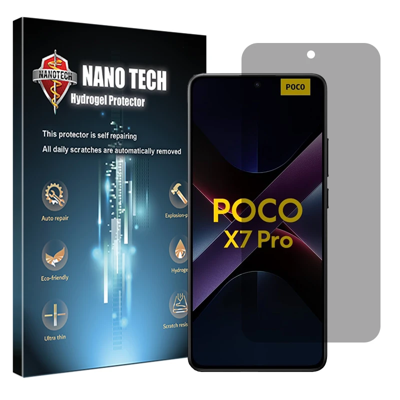 محافظ صفحه نمایش حریم شخصی نانوتک مدل هیدروژلی مناسب برای گوشی موبایل شیائومی Poco X7 Pro