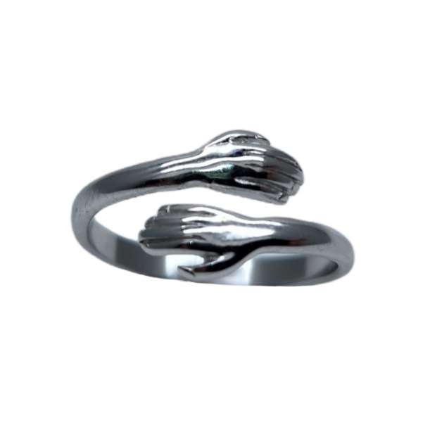 انگشتر نقره زنانه مدل آغوش