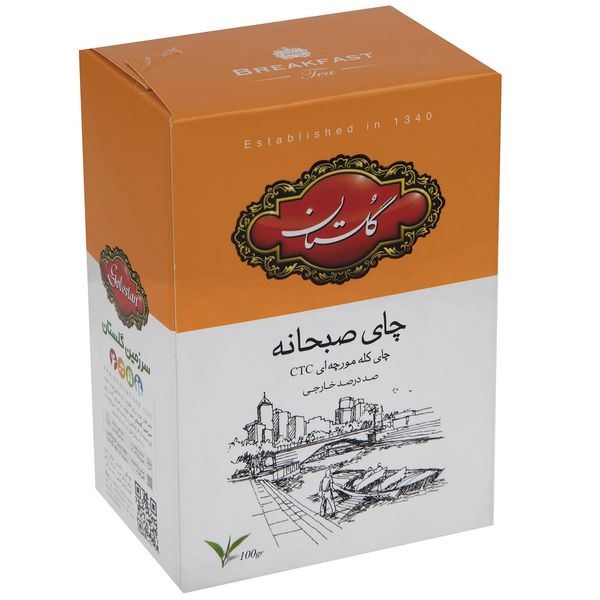 چای صبحانه گلستان مدل CTC مقدار 100 گرم چای صبحانه گلستان مدل CTC مقدار 100 گرم