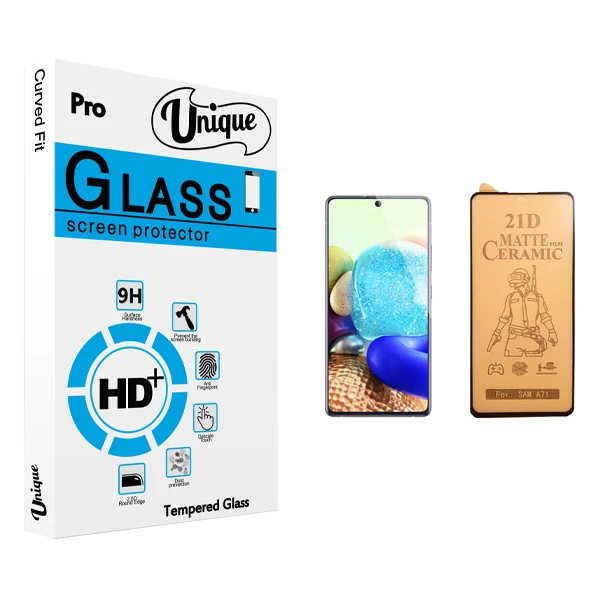 محافظ صفحه نمایش سرامیکی يونيک مدل +Clear مناسب برای گوشی موبایل سامسونگ Galaxy A71