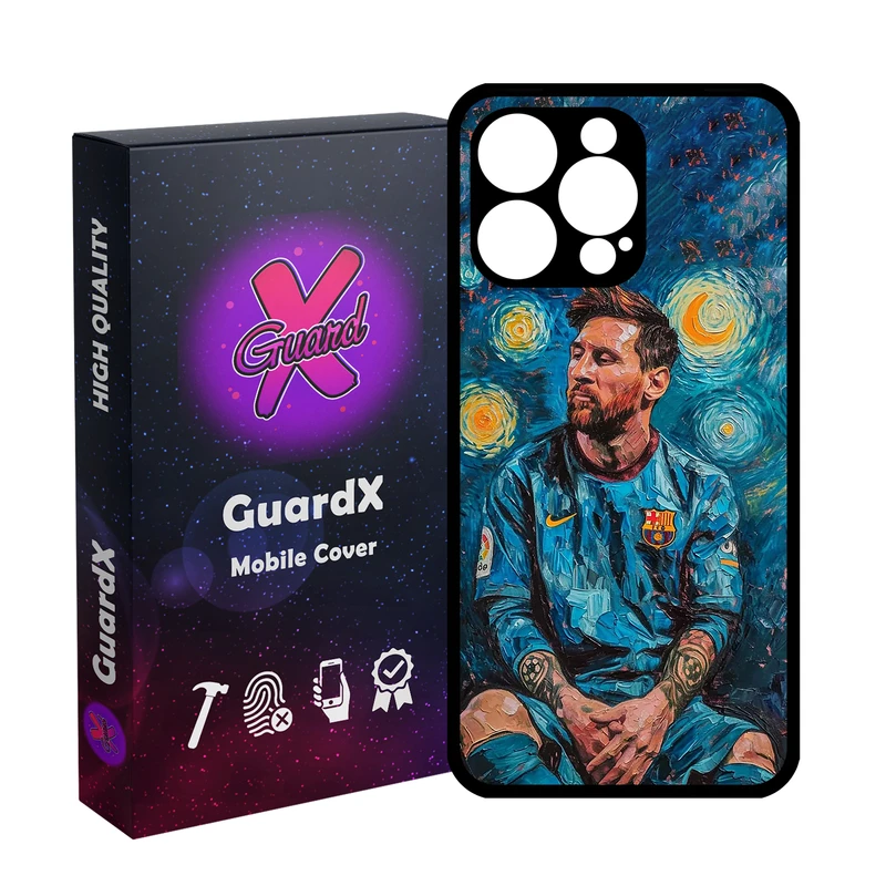 کاور گارد ایکس طرح لیونل مسی مدل Glass10741 مناسب برای گوشی موبایل اپل iPhone 15 Pro Max