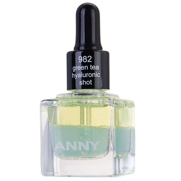 محلول تقویت کننده ناخن آنی مدل Green Tea Hyaluronic Shot 982 حجم 15 میلی لیتر