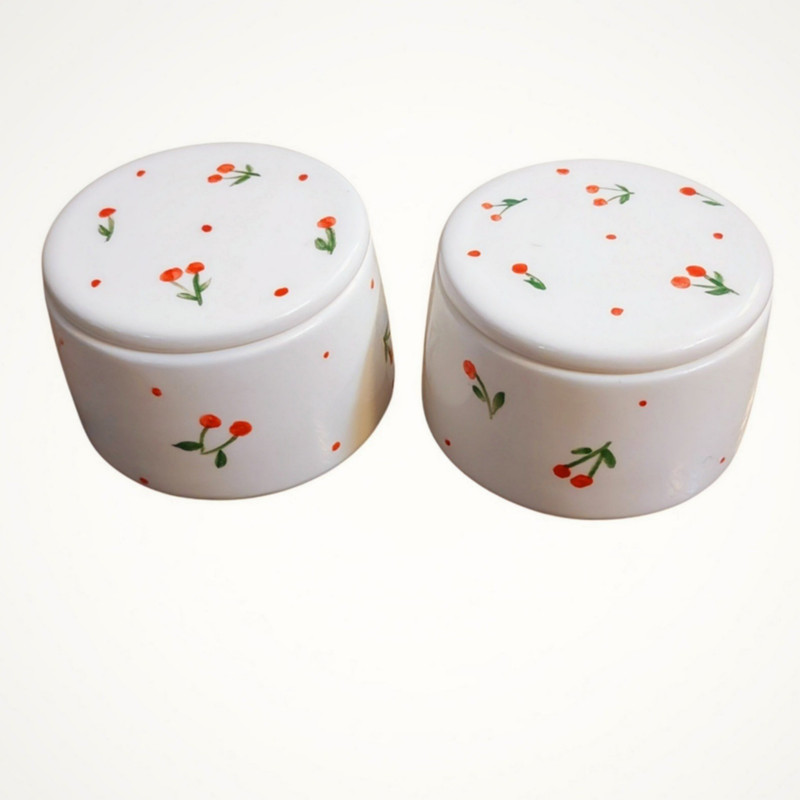 قندان سرامیکی طرح گیلاس کد ZP139 مجموعه دو عددی