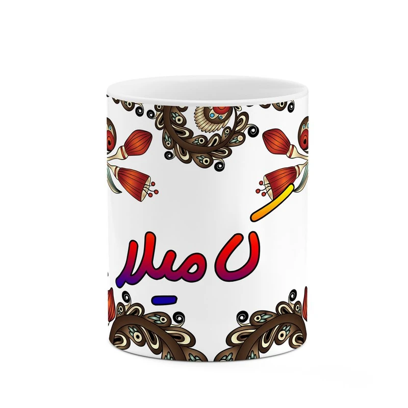 ماگ کاکتی مدل اسم کامیلا طرح سنتی گل و بته کد mgh46558