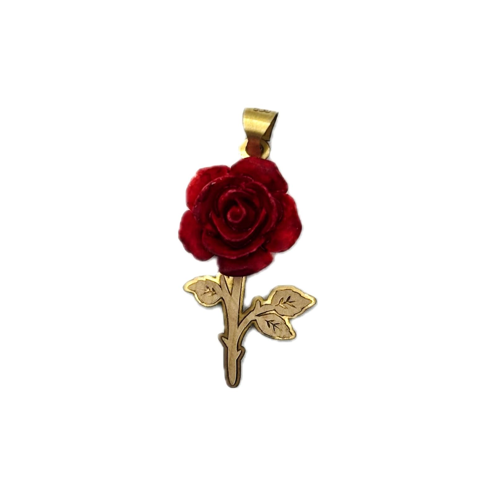 آویز گردنبند طلا 18 عیار زنانه وی وی گلد گالری مدل گل رز کد 1020 -  - 3
