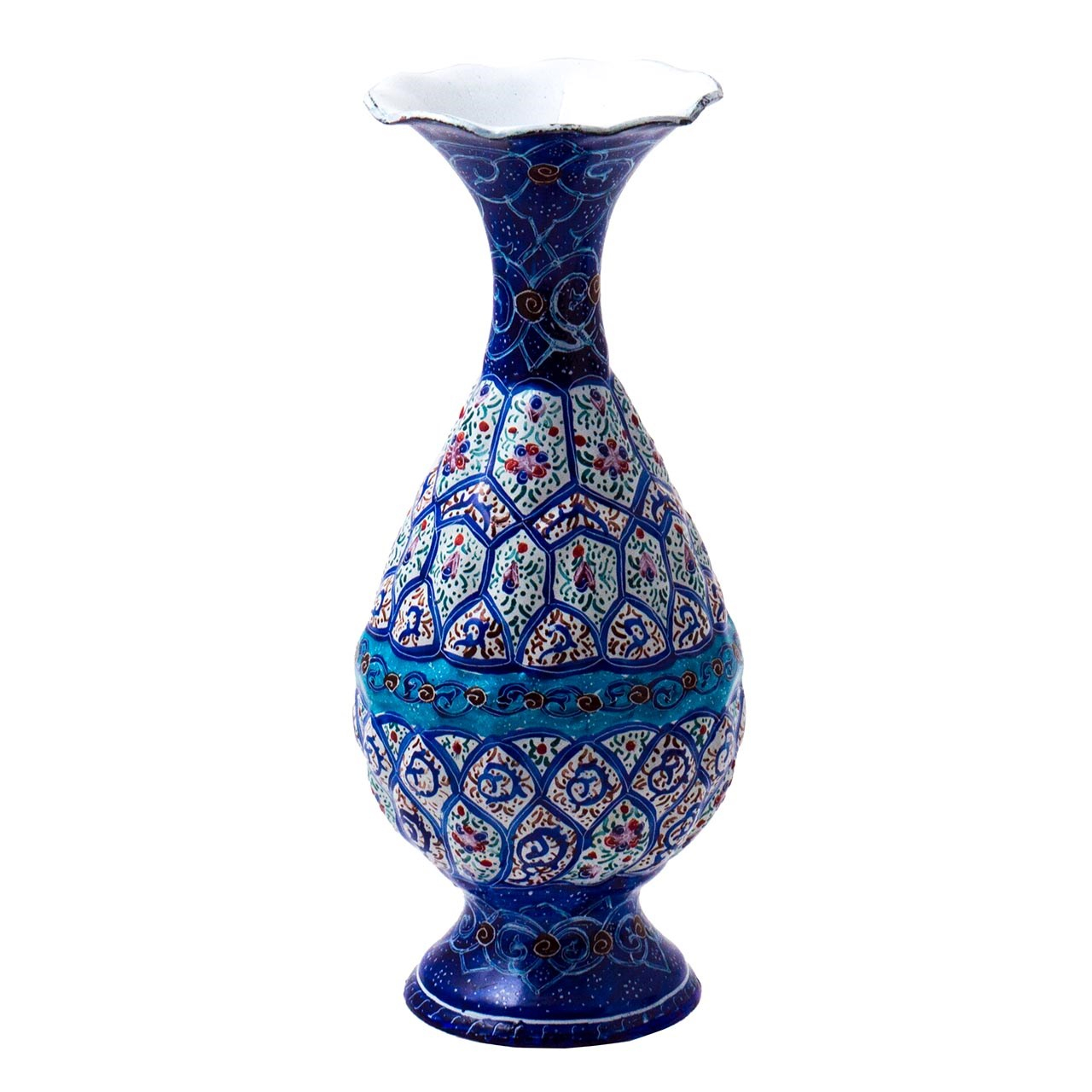 گلدان میناکاری مسی رستا طرح صراحی 169-12-102