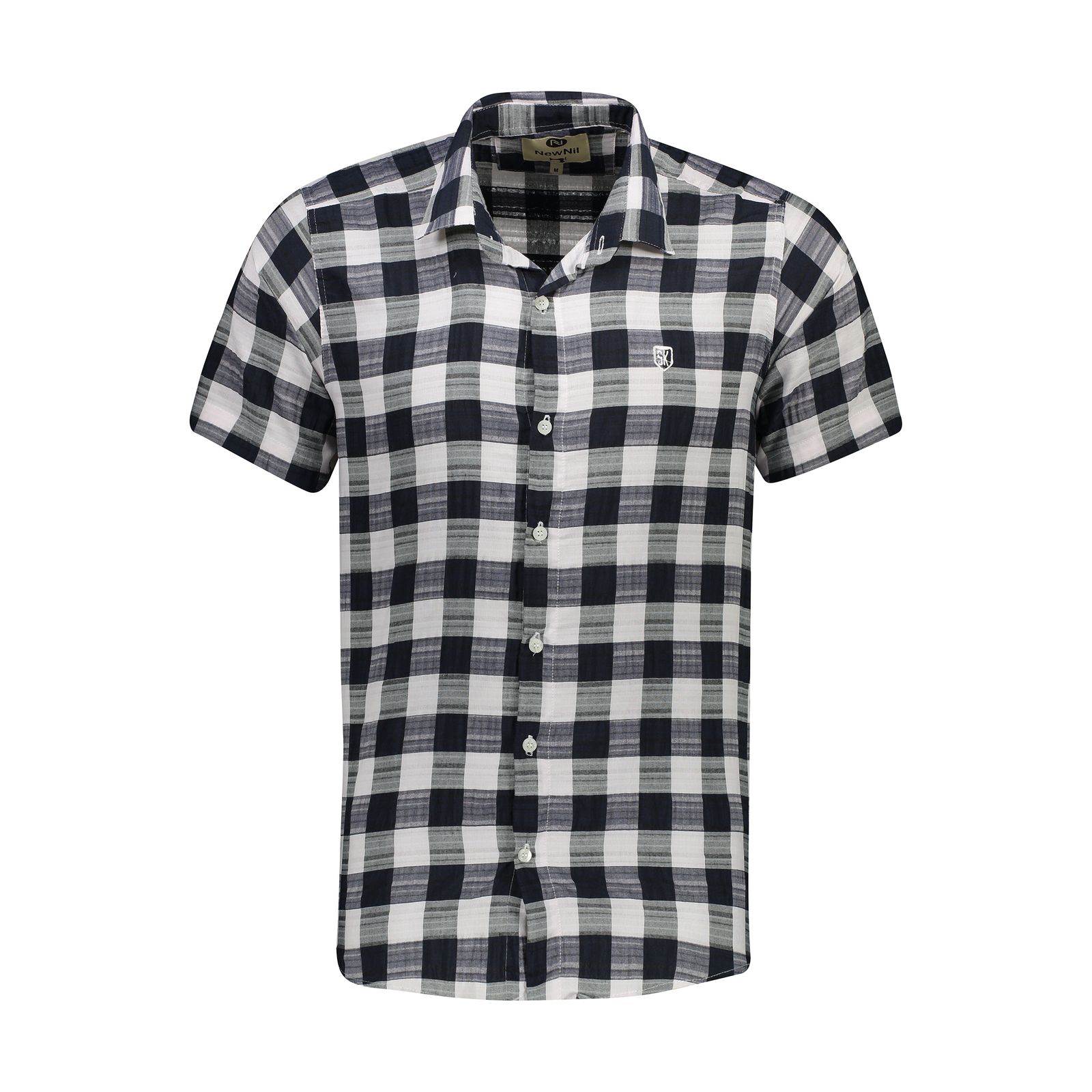 پیراهن آستین کوتاه مردانه نیو نیل مدل PM101-BlackandWhite -  - 1