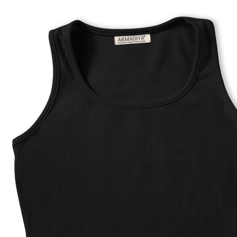 ست کراپ تاپ و شلوارک زنانه آرمادیا مدل کبریتی یقه اسکوپی کد BK16