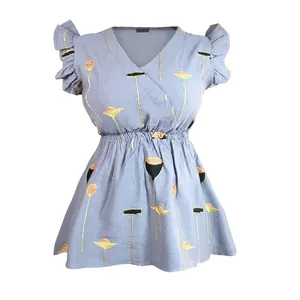 بلوز آستین کوتاه زنانه مدل گلدوزی کرسپو کد 1172A