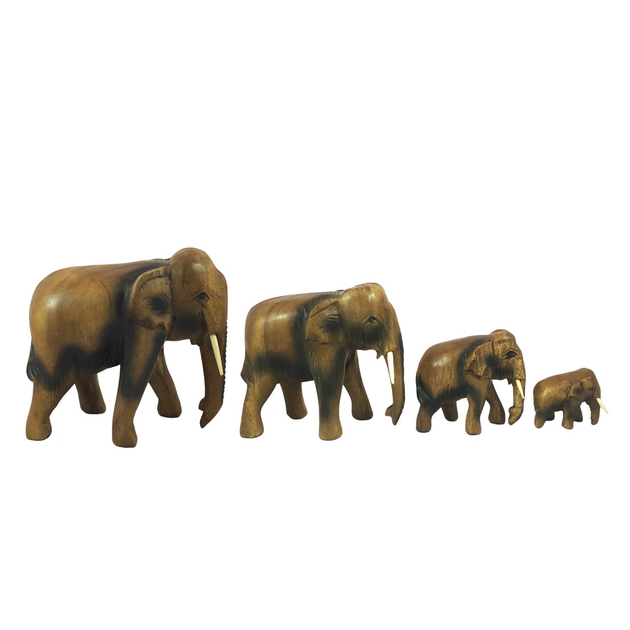 مجسمه طرح کاروان فیل مجموعه 4 عددی
