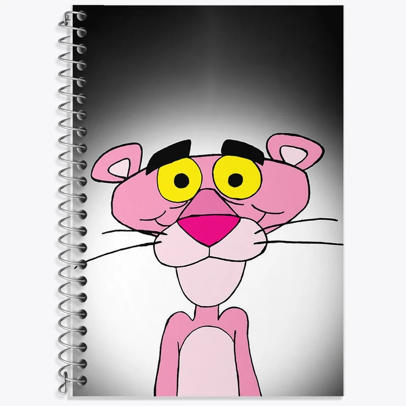 دفتر زبان 50 برگ خندالو مدل سه خط طرح پلنگ صورتی کد F2227