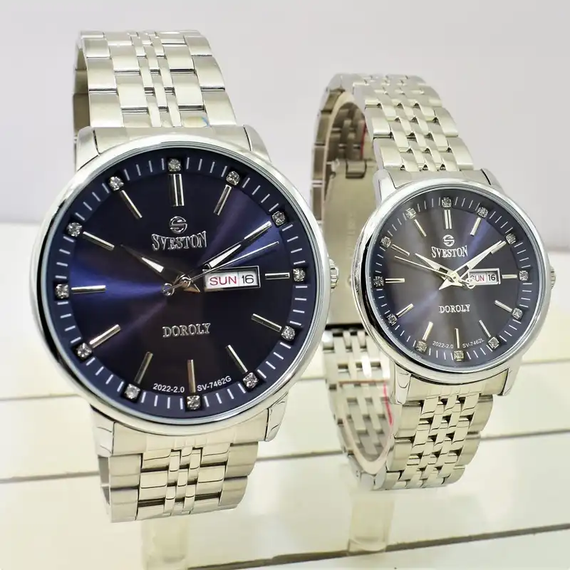 ست ساعت مچی عقربه ای  زنانه و مردانه سوستون مدل DOROLY SV-7462G