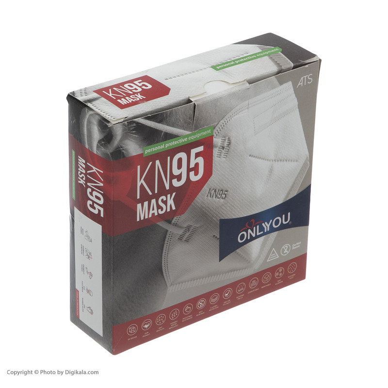 ماسک تنفسی اونلی یو مدل 5 لایه KN95Blk-581 بسته 10 عددی