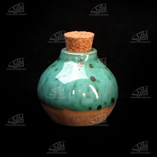 عطردان سفالی‏ لعاب ساده‏ ‏.‏رنگ ‏سبز روشن‏ طرح ‏نشاط‏ مدل 1002700001