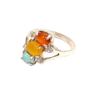 انگشتر نقره زنانه مدل سه نگین کد BN-01