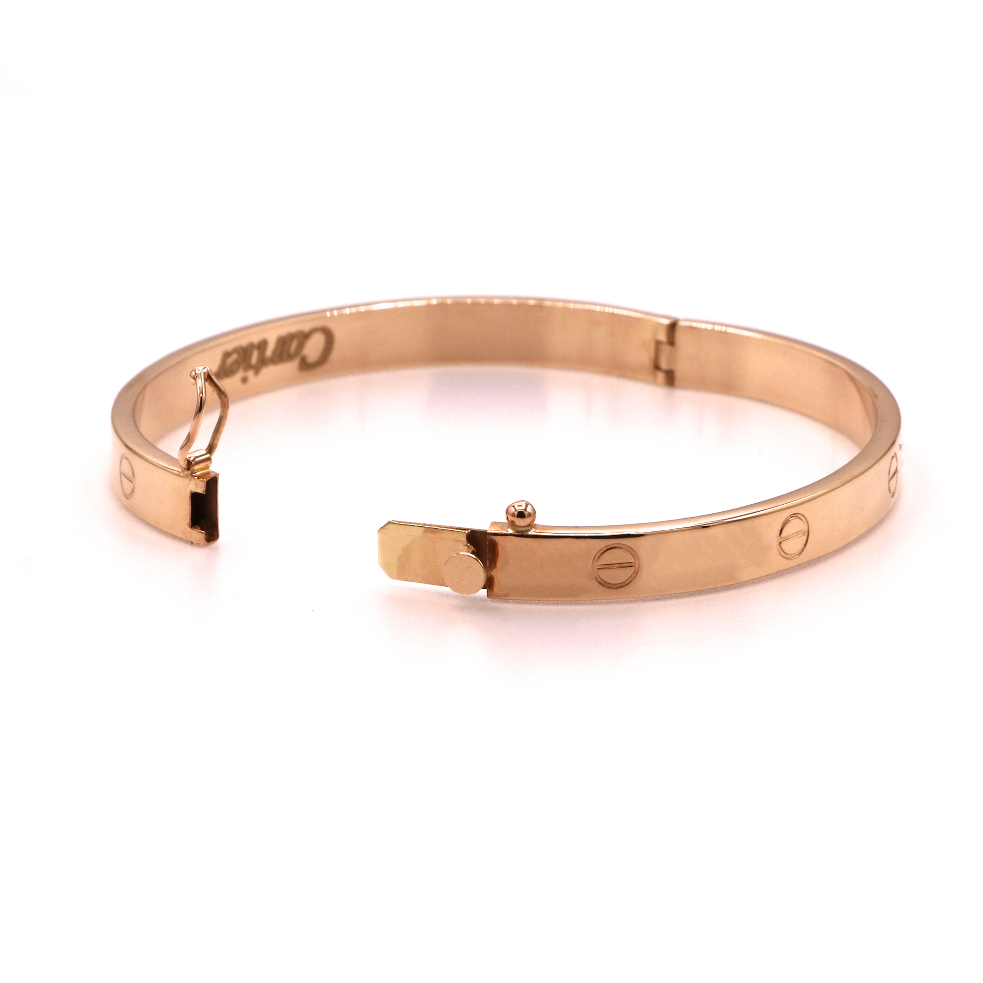 دستبند النگویی طلا 18 عیار زنانه مدل عشق کد 14036 -  - 2