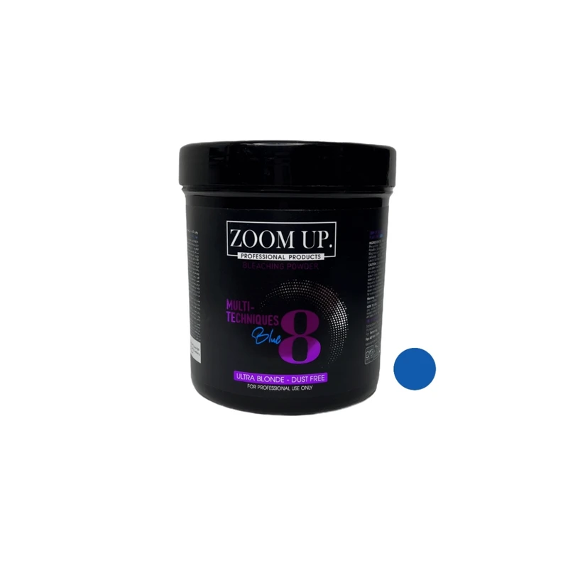 پودر دکلره زوم آپ مدل استوانه ای وزن 500 گرم رنگ آبی