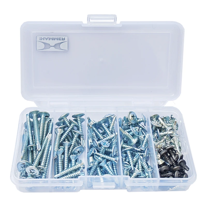 پیچ سرمته هامر مدل سر‌تخت و واشردار کد Multiple S.R بسته‌ ۱۴۵ عددی