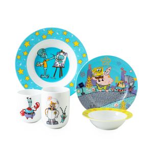 نقد و بررسی سرویس غذاخوری 5 پارچه چینی زرین ایران مدل باب اسفنجی درجه یک توسط خریداران