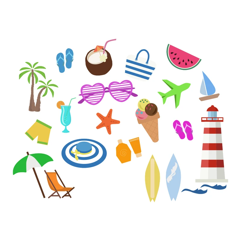 برچسب لپ تاپ پویا مارکت طرح تابستانی کد 2382 مجموعه 20 عددی