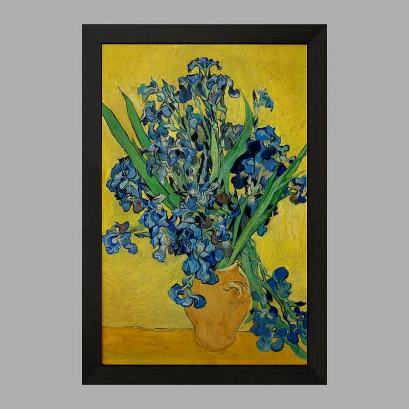 تابلو خندالو مدل نقاشی گلدان زنبق اثر ونسان ونگوگ کد 25468