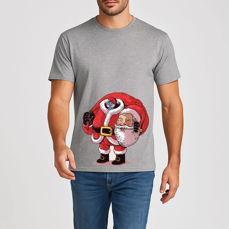 تی شرت آستین کوتاه مردانه مدل بابانوئل D36