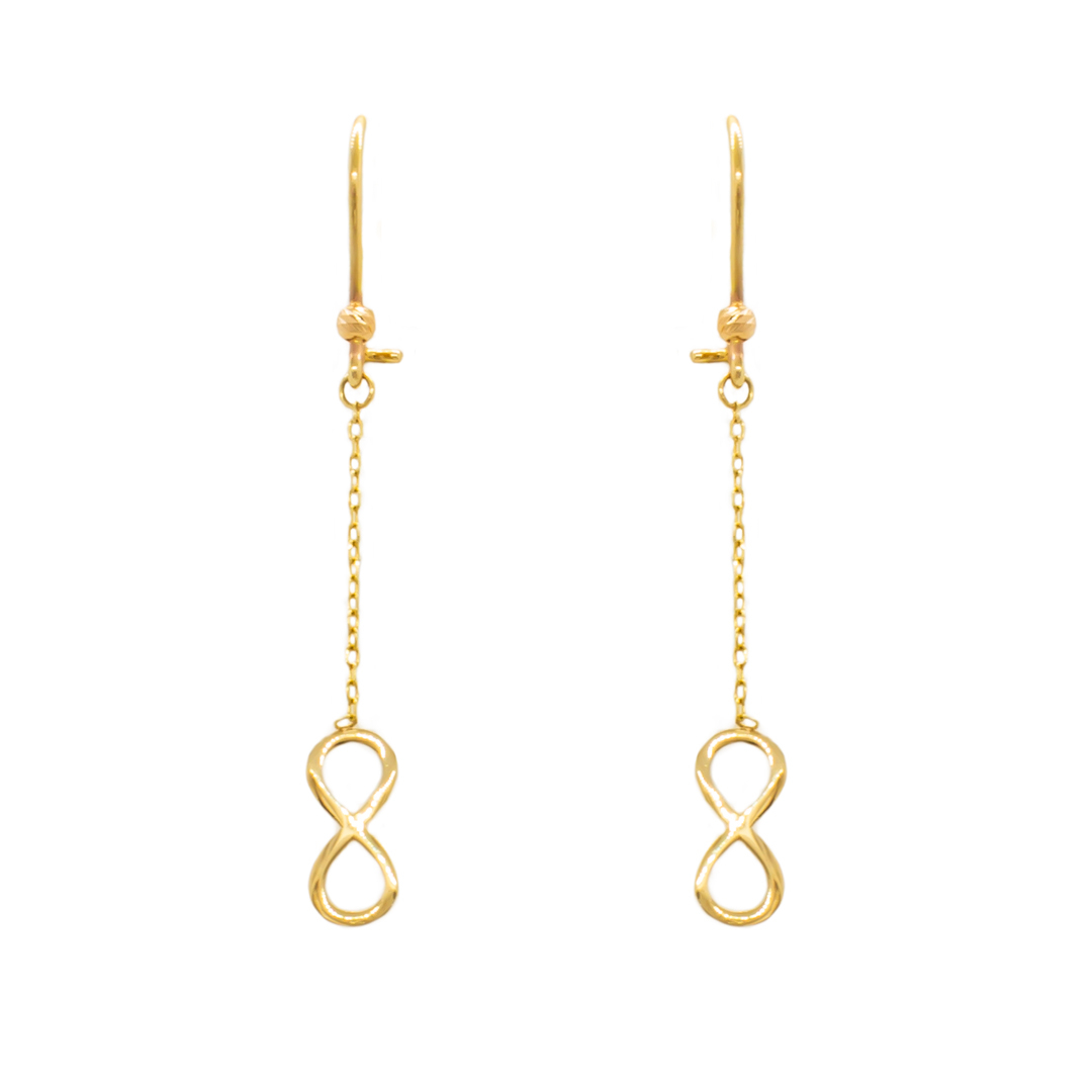 گوشواره طلا 18 عیار زنانه مدل بینهایت F0004