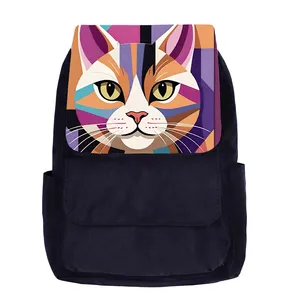 کوله پشتی مدرسه مدل فانتزی طرح گربه کد K016