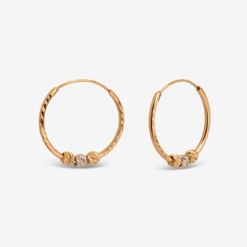 گوشواره حلقه‌ای طلا 18 عیار زنانه مطیع ها مدل 355