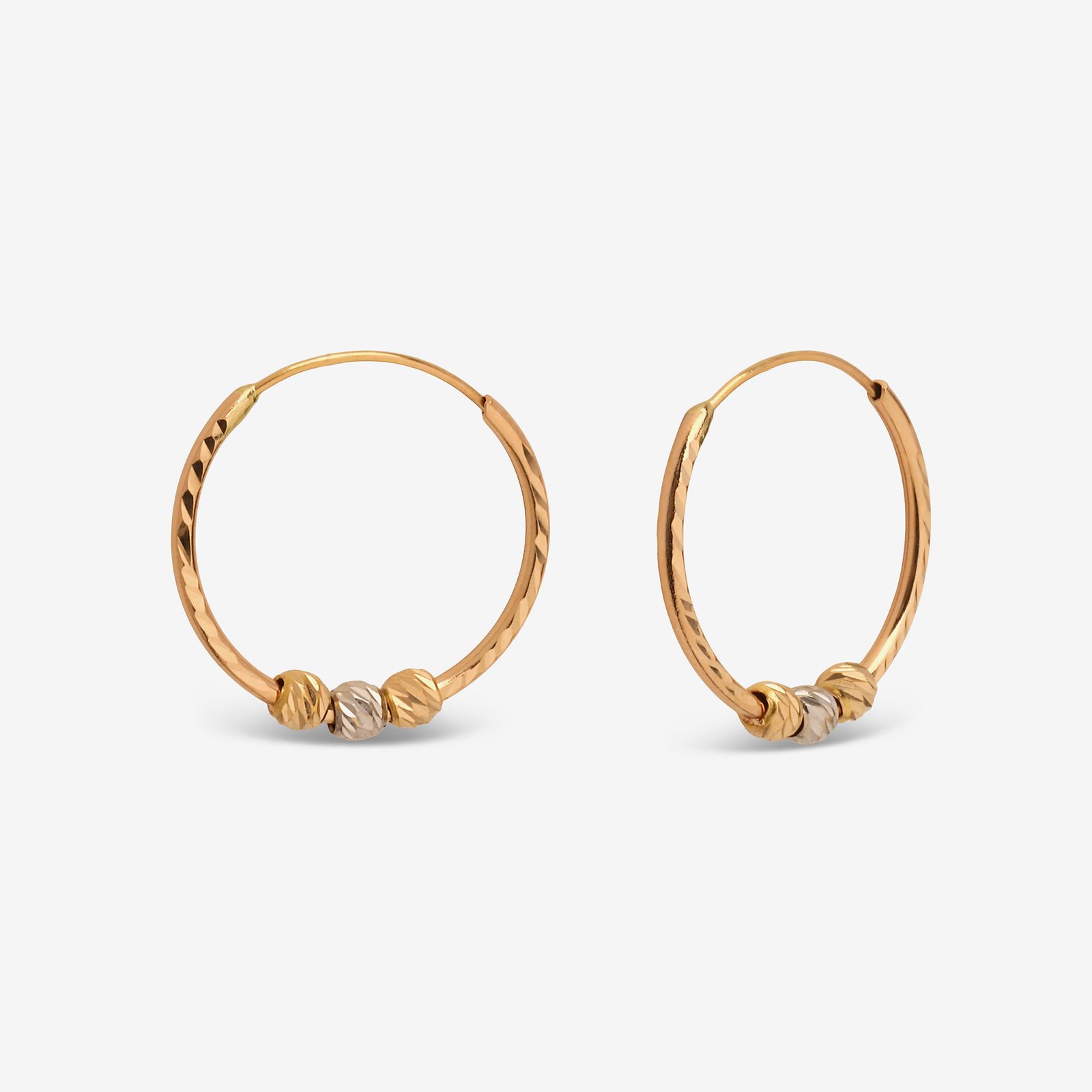 گوشواره حلقه‌ای طلا 18 عیار زنانه مطیع ها مدل 355 -  - 1
