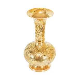 گلدان برنجی مدل پایه دار طرح شکم دار  کد 8222