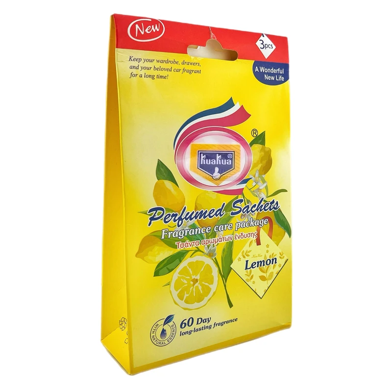 خوشبوکننده و ضد بید کمد لباس کواکوا مدل آویز رایحه لیمو وزن 20 گرم بسته 3 عددی