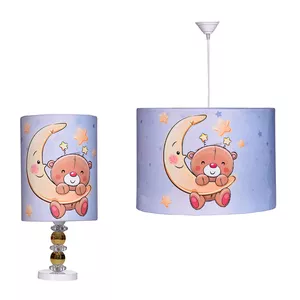 آویز و چراغ خواب رومیزی اتاق کودک مدل خرس و ماه