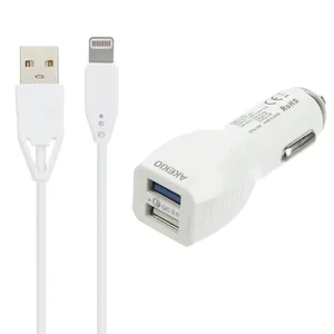 شارژر فندکی اککیو مدل CC02 به همراه کابل تبدیل لایتنینگ 