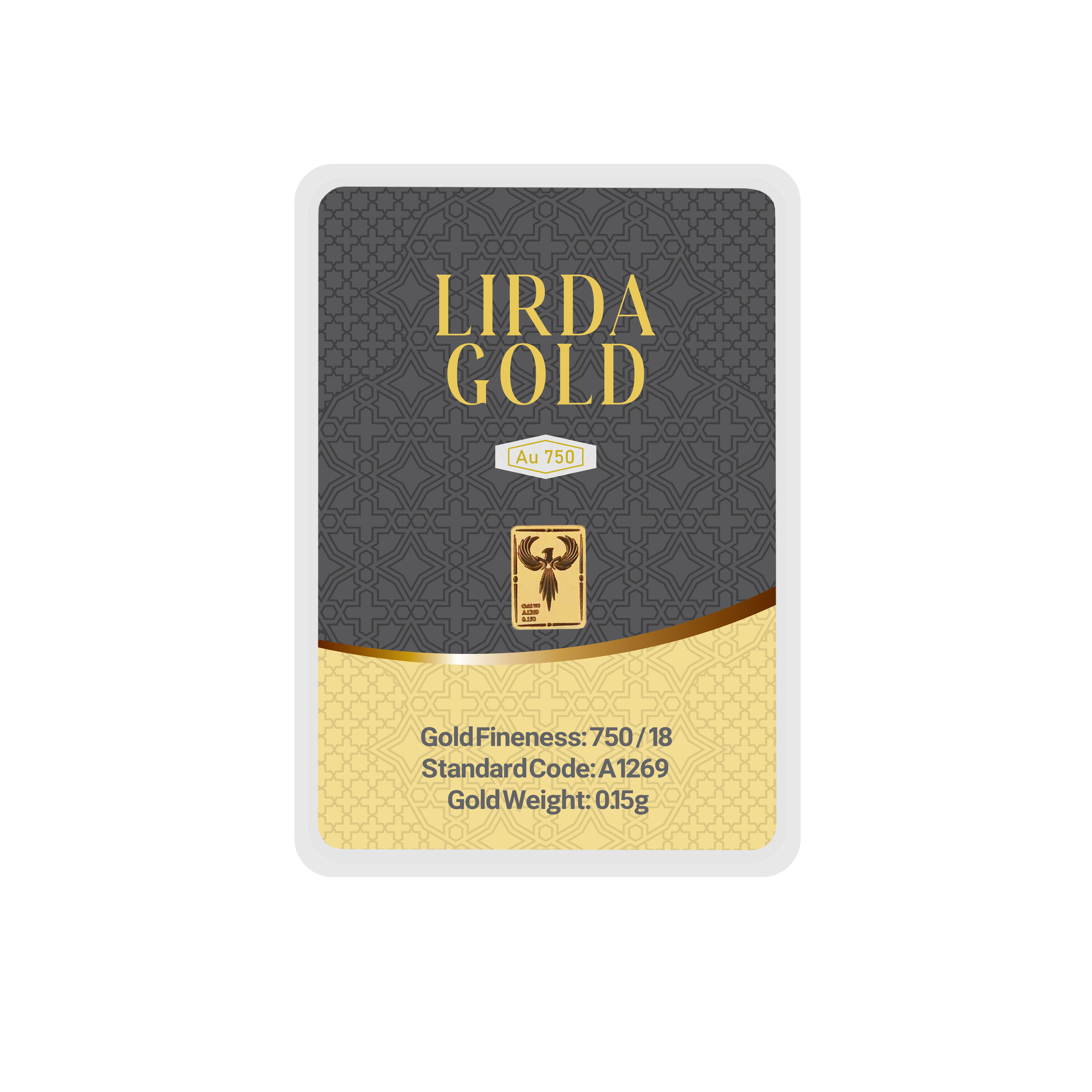 شمش طلا 18 عیار لیردا مدل سیمرغ کد Au18