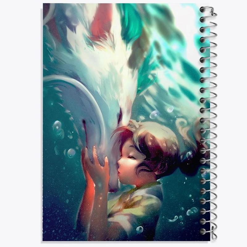 دفتر ژورنال نویسی 50 برگ خندالو مدل نقطه ای طرح چیهیرو و هاکو انیمه شهر اشباح Spirited Away کد 12091