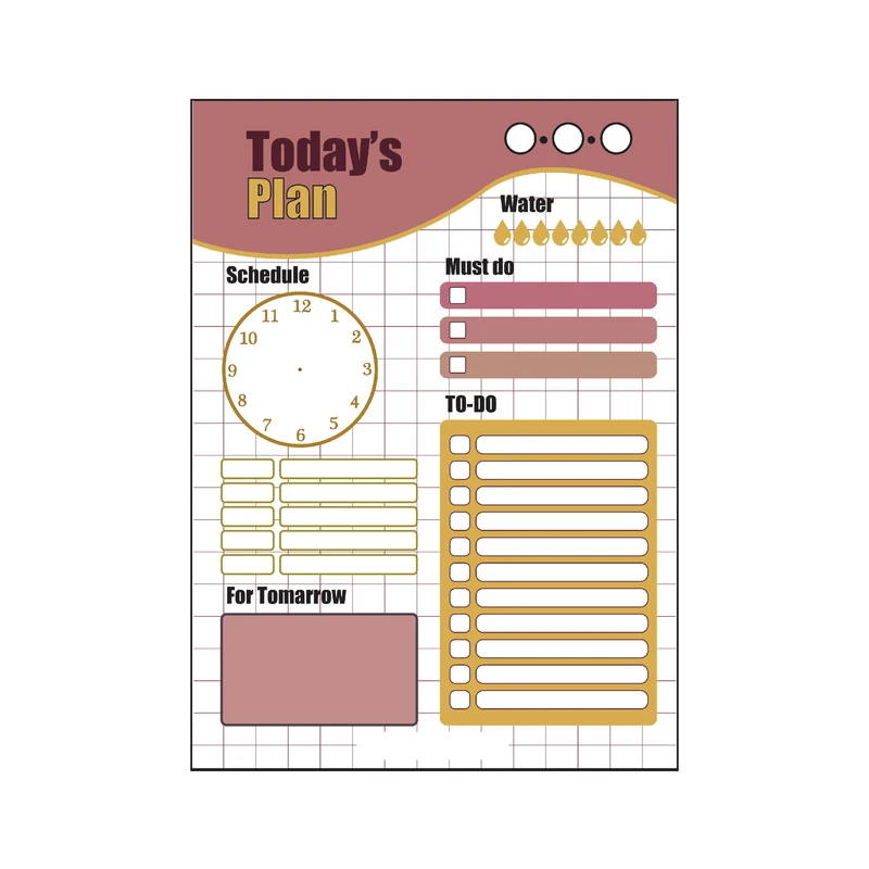 کاغذ یادداشت A5 مدل برنامه ریزی روزانه طرح فانتزی بسته 30 عددی