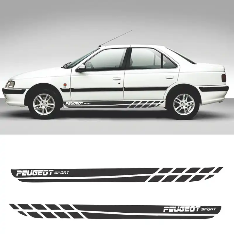 برچسب بدنه خودرو سهیل چاپ طرح PEUGEOT SPORT کد P01 بسته ۲ عددی