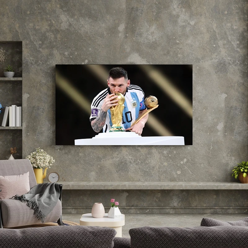 تابلو شاسی مدل Lionel Messi Kissing the Worldcup
