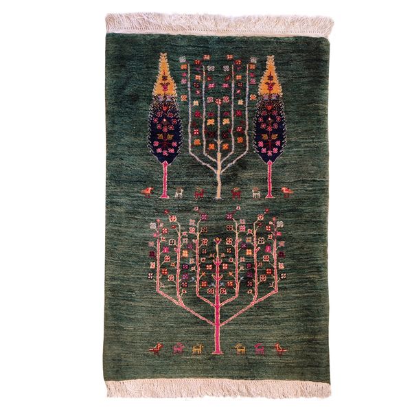 گبه دستباف یک متری طرح جنگل مدل HA45