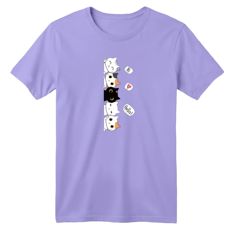 تی شرت آستین کوتاه بچگانه مدل گربه کد ۵